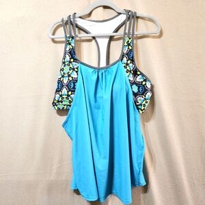 2 Piece Plus Size Women's Blue Bathing Suit NWOT